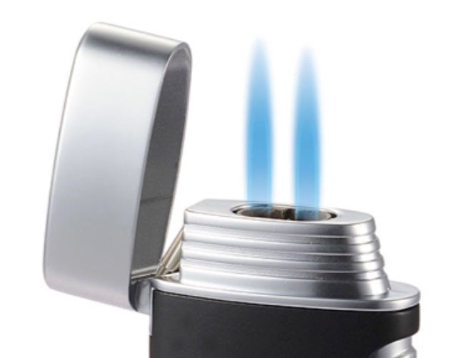 DuoMatt Double Flame Lighter - Dark Grey