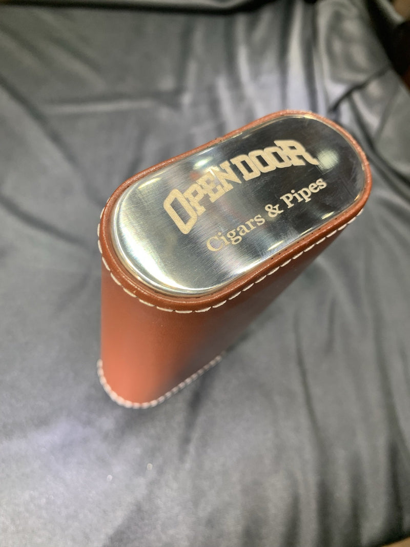 Santa Fe Leather 3 Cigar Case Medium Brown