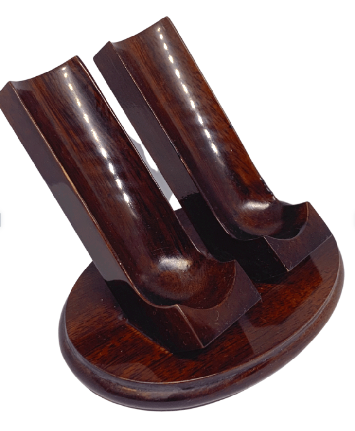 Pipe Stand Walnut for 2 Pipes