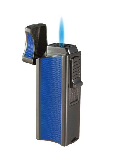 Ridge Single Flame Torch Lighter with Cigar Rest - 4 Colors