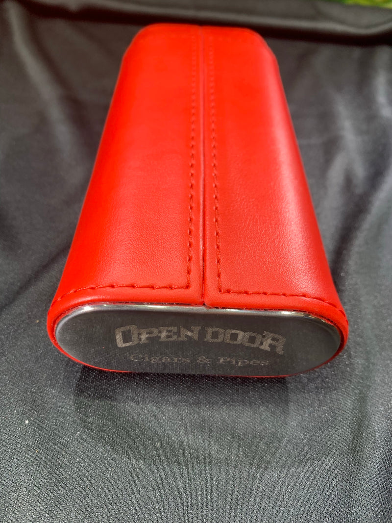 Santa Fe Leather Cigar Case - Red