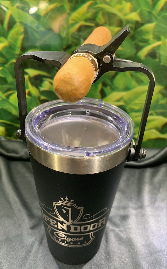 Caddy Cup Tumbler with Cigar Clip
