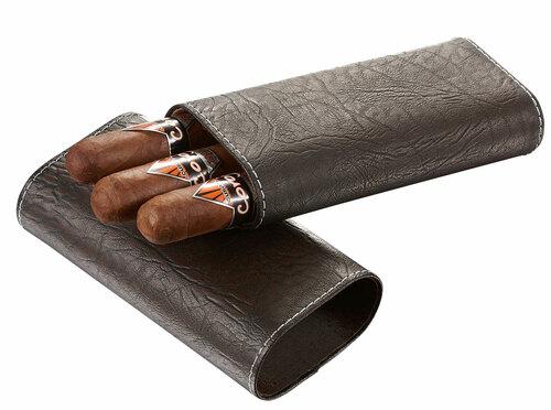 Santa Fe Leather Cigar Case - Tobacco Leaf Patterned