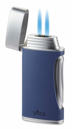 DuoMatt Double Flame Lighter - Navy Blue