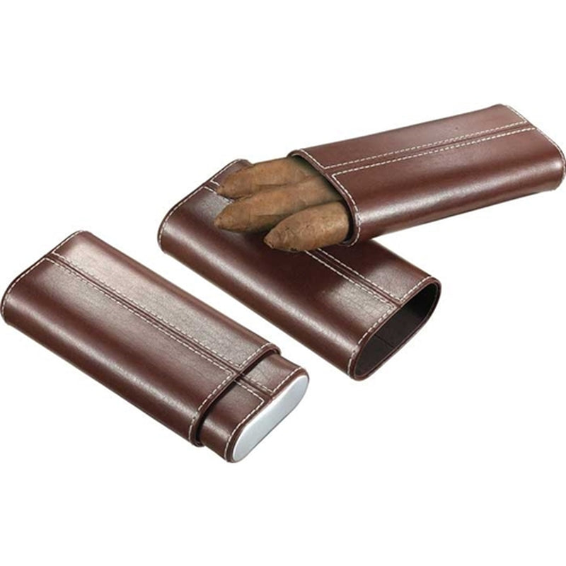 Santa Fe Leather 3 Cigar Case - Brown