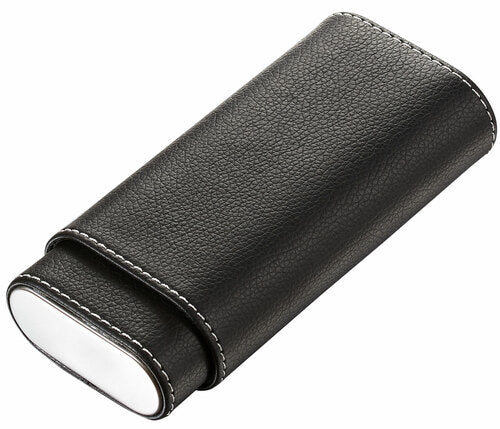 Santa Fe Leather Cigar Case - Textured Black